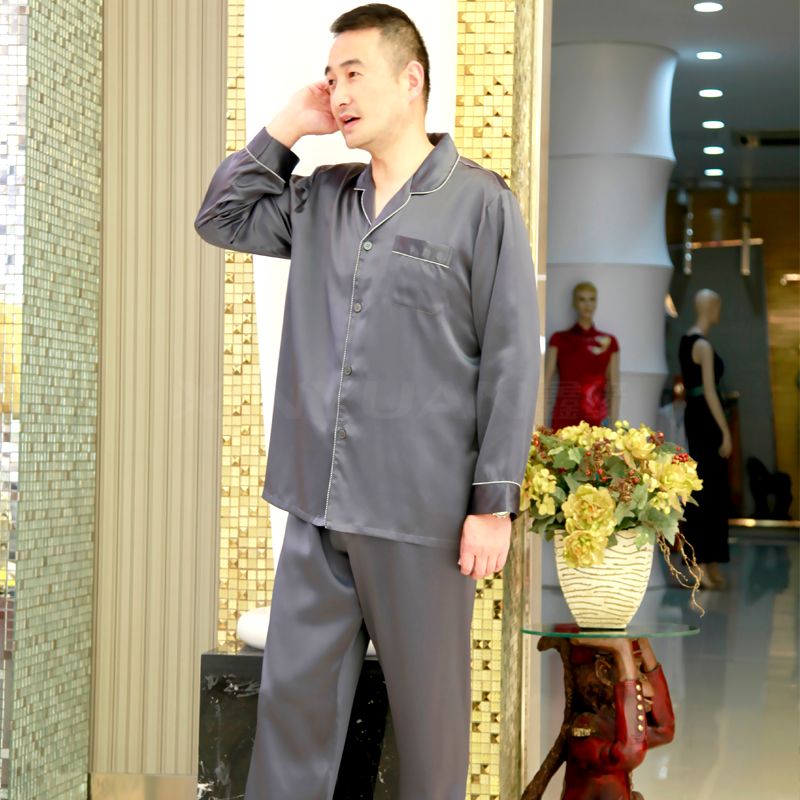 HD0019 真丝男睡衣套