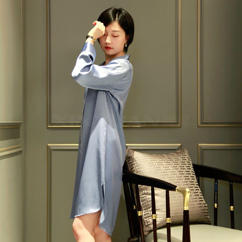 HD0027 真丝女衬衫裙